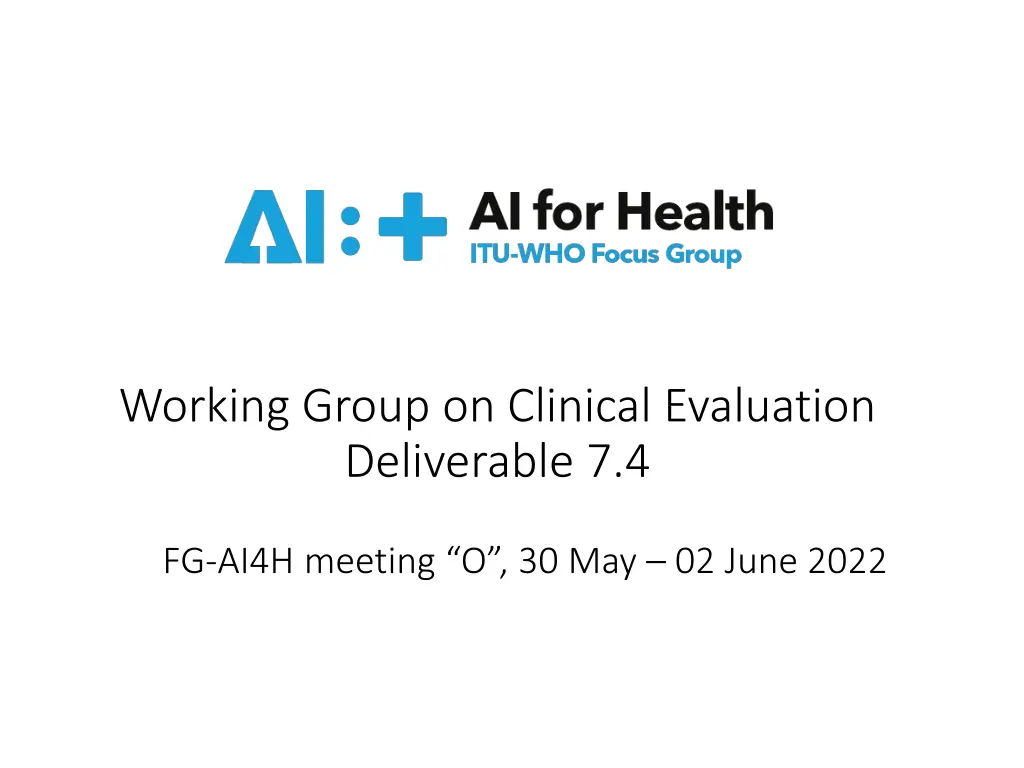 working group on clinical evaluation deliverable