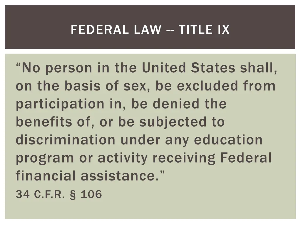 federal law title ix