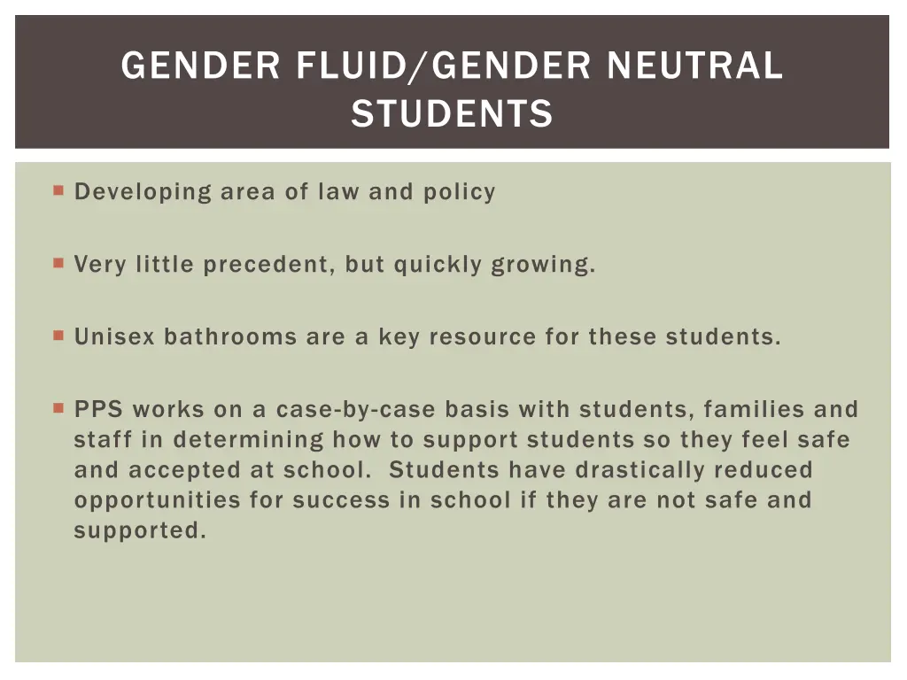 gender fluid gender neutral students