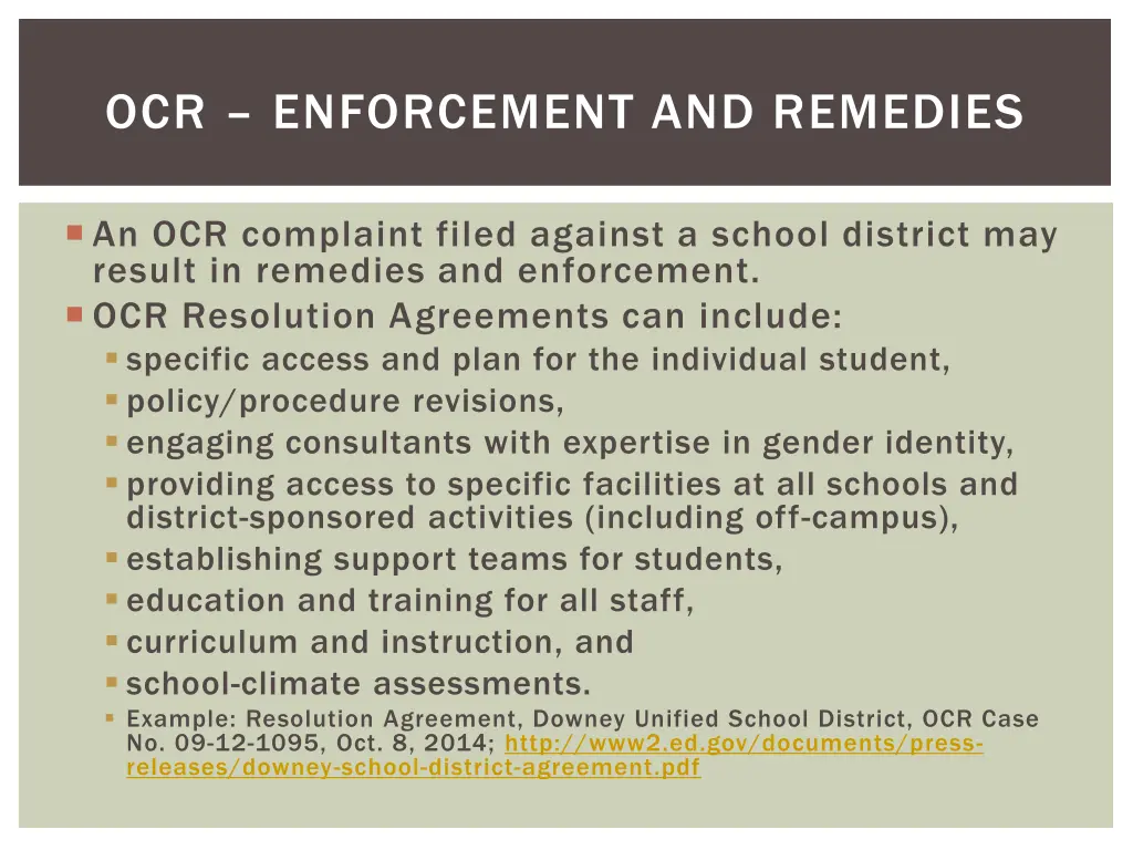 ocr enforcement and remedies