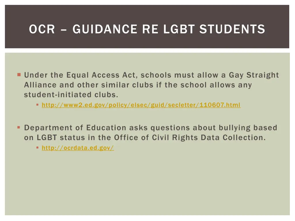 ocr guidance re lgbt students