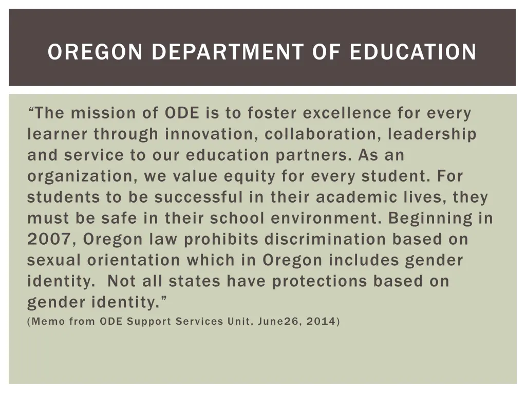 oregon department of education