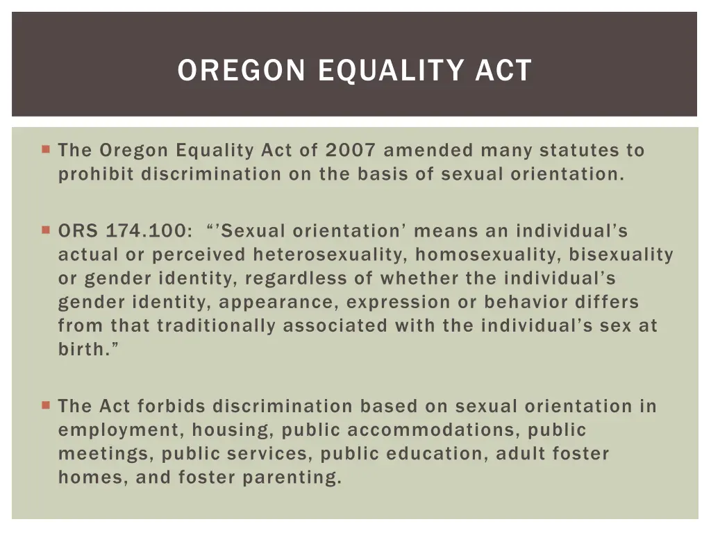 oregon equality act