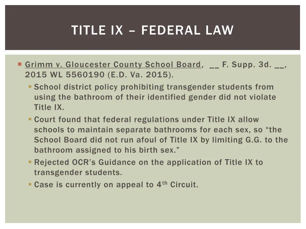 title ix federal law