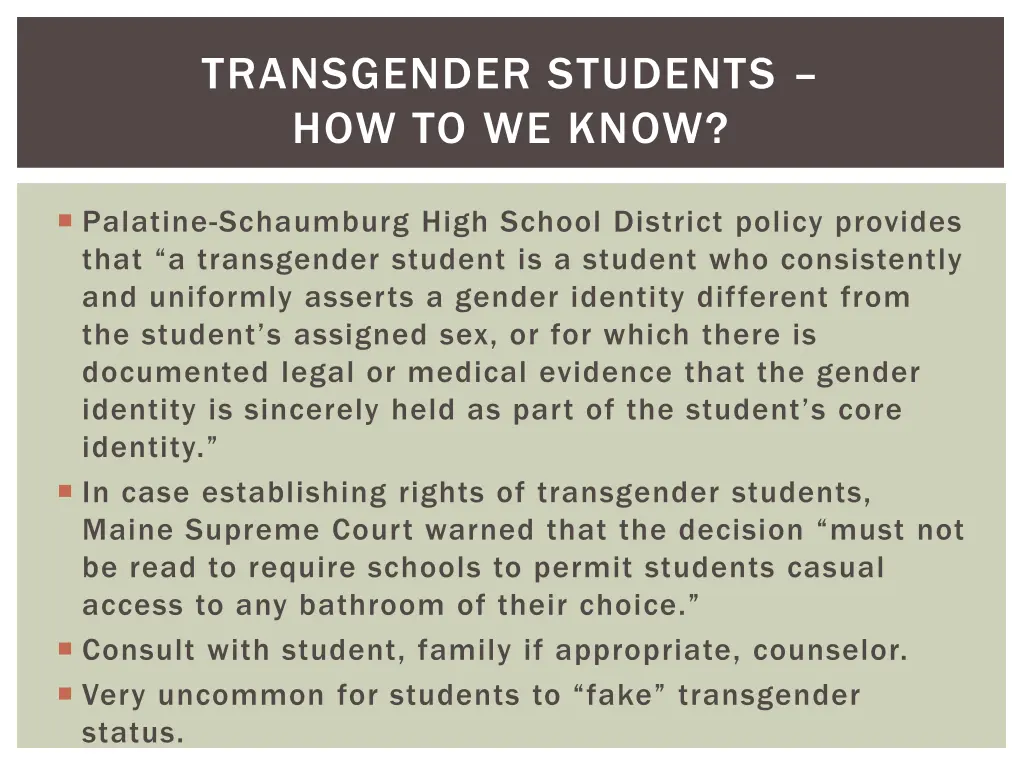 transgender students how to we know