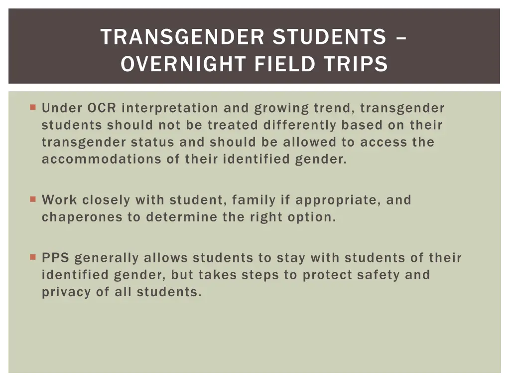 transgender students overnight field trips