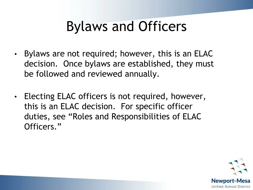 bylaws and officers