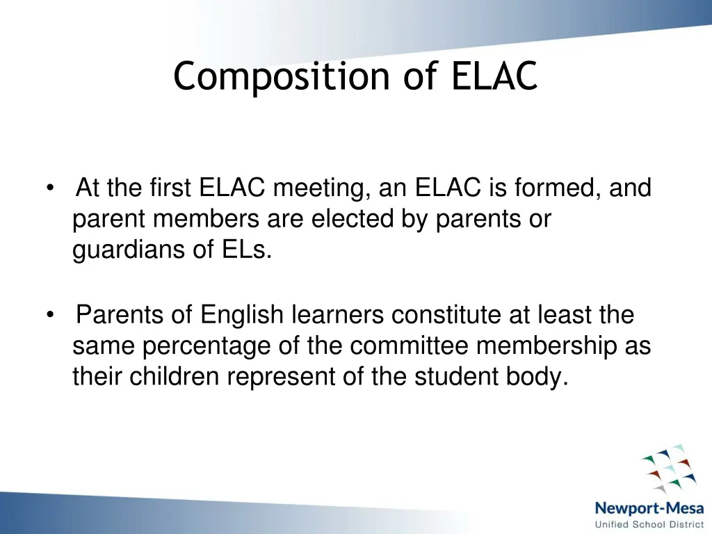 composition of elac