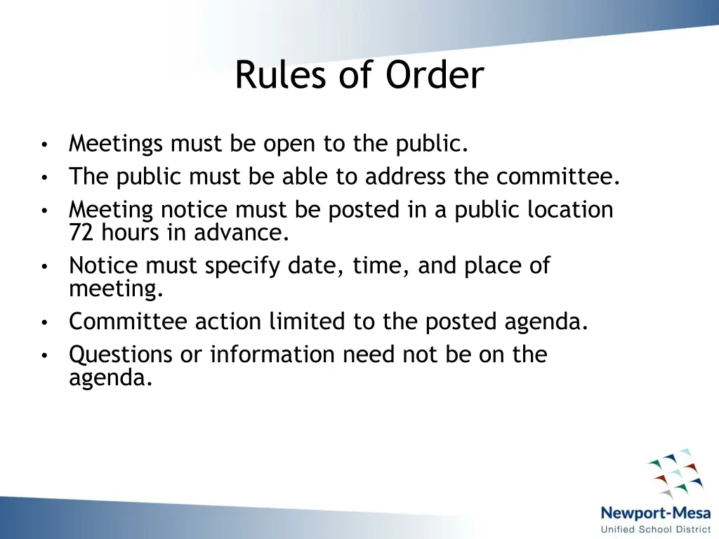 rules of order