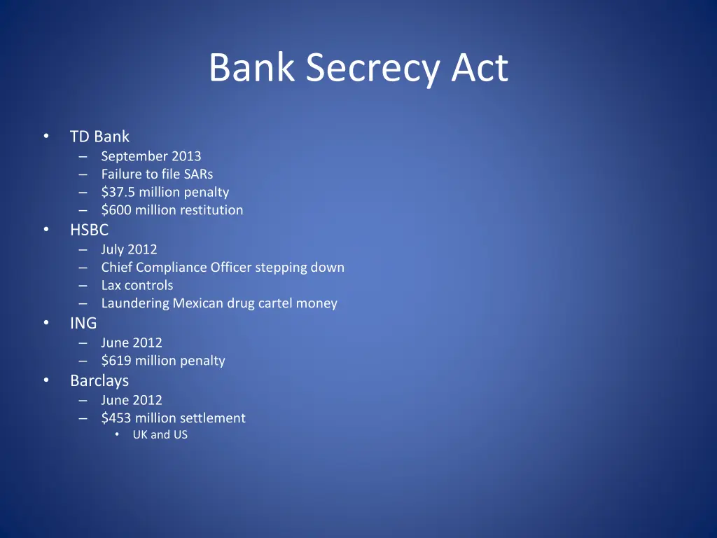 bank secrecy act