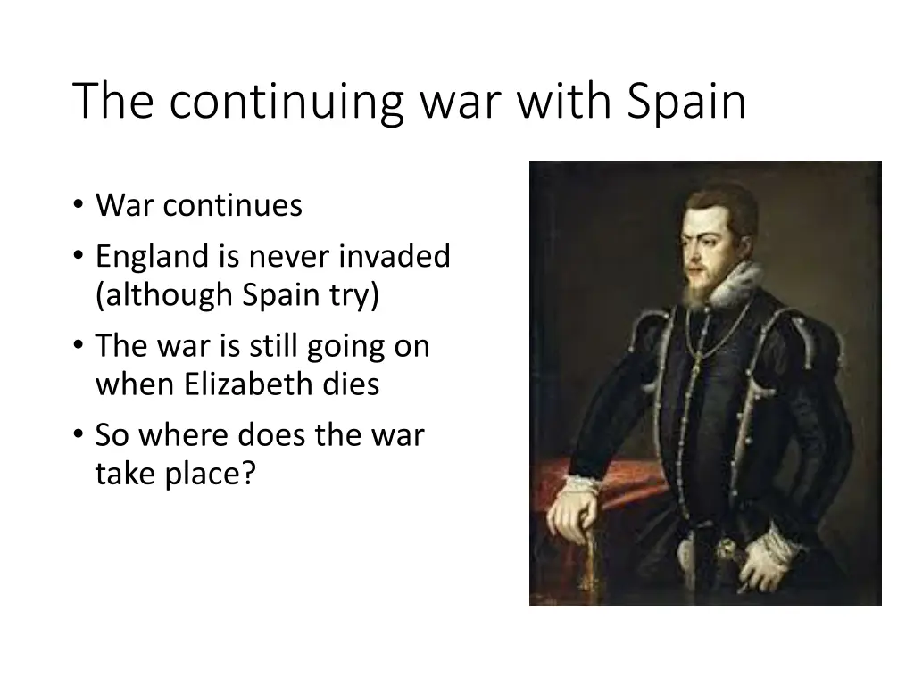 the continuing war with spain