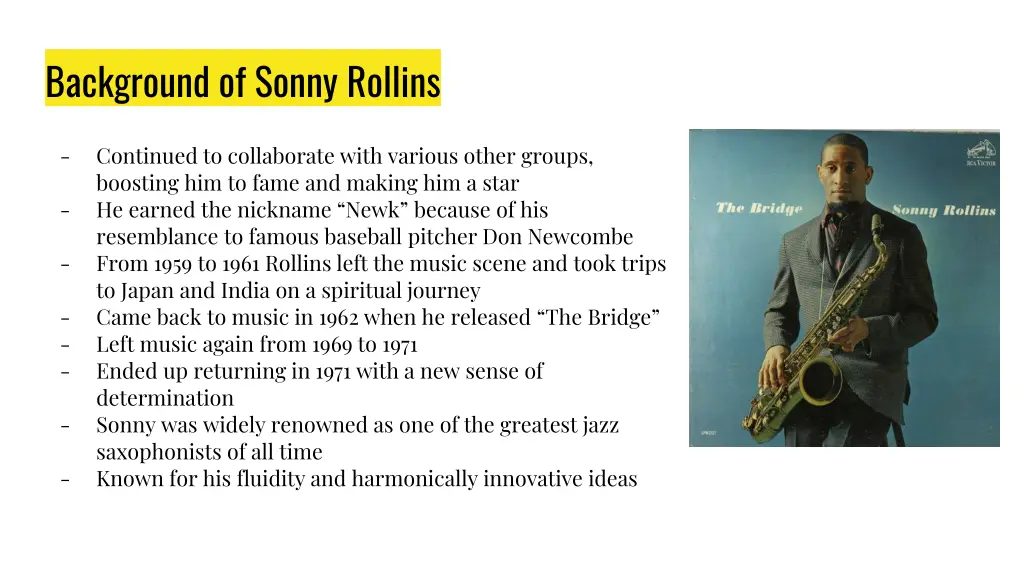 background of sonny rollins 1