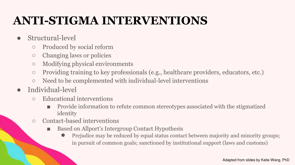 anti stigma interventions