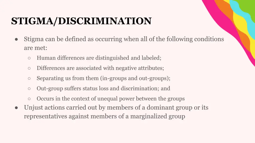 stigma discrimination