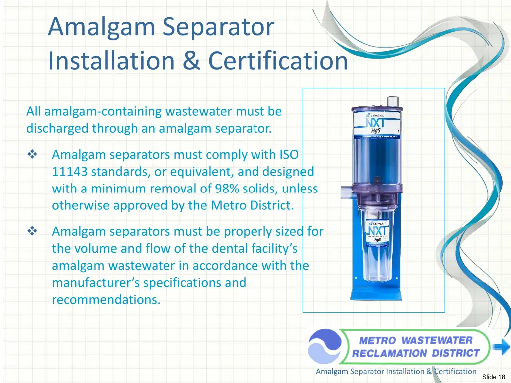 amalgam separator installation certification 1