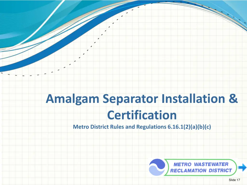 amalgam separator installation certification