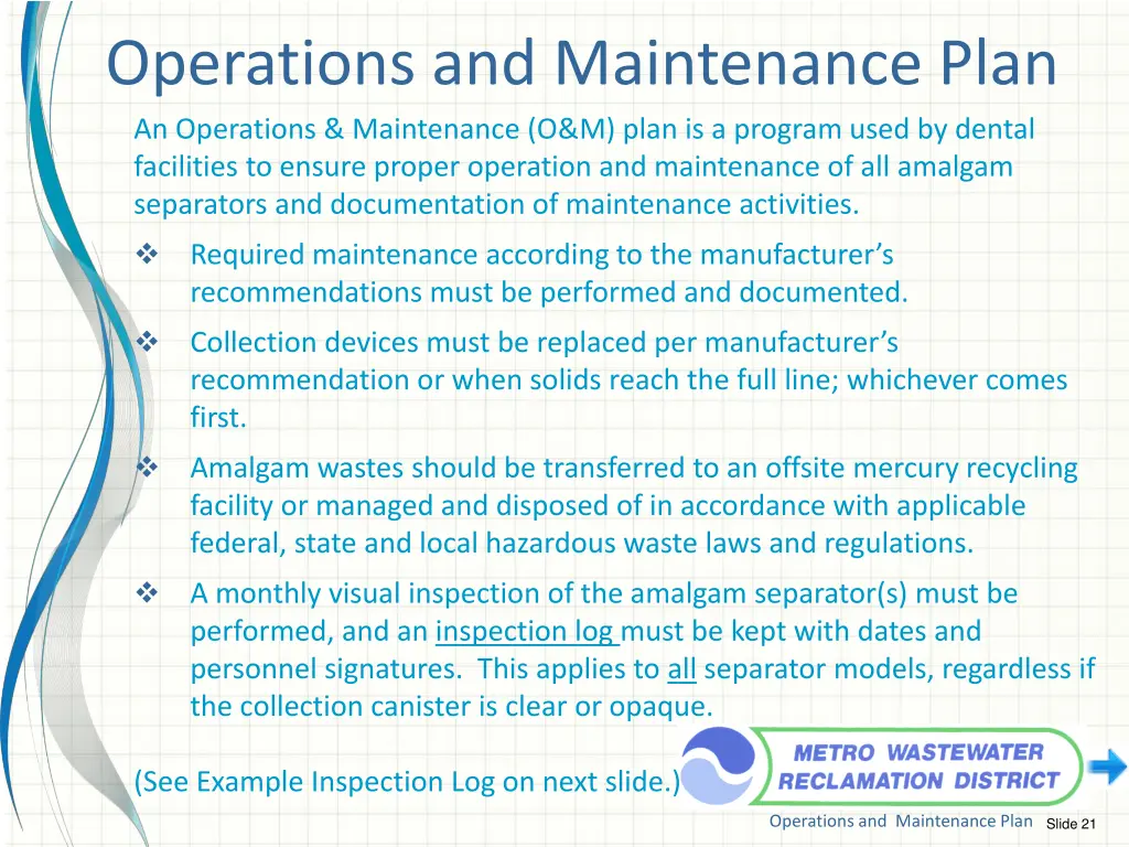 operations and maintenance plan an operations