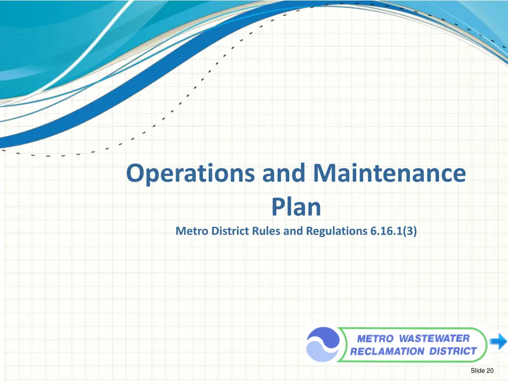 operations and maintenance plan metro district