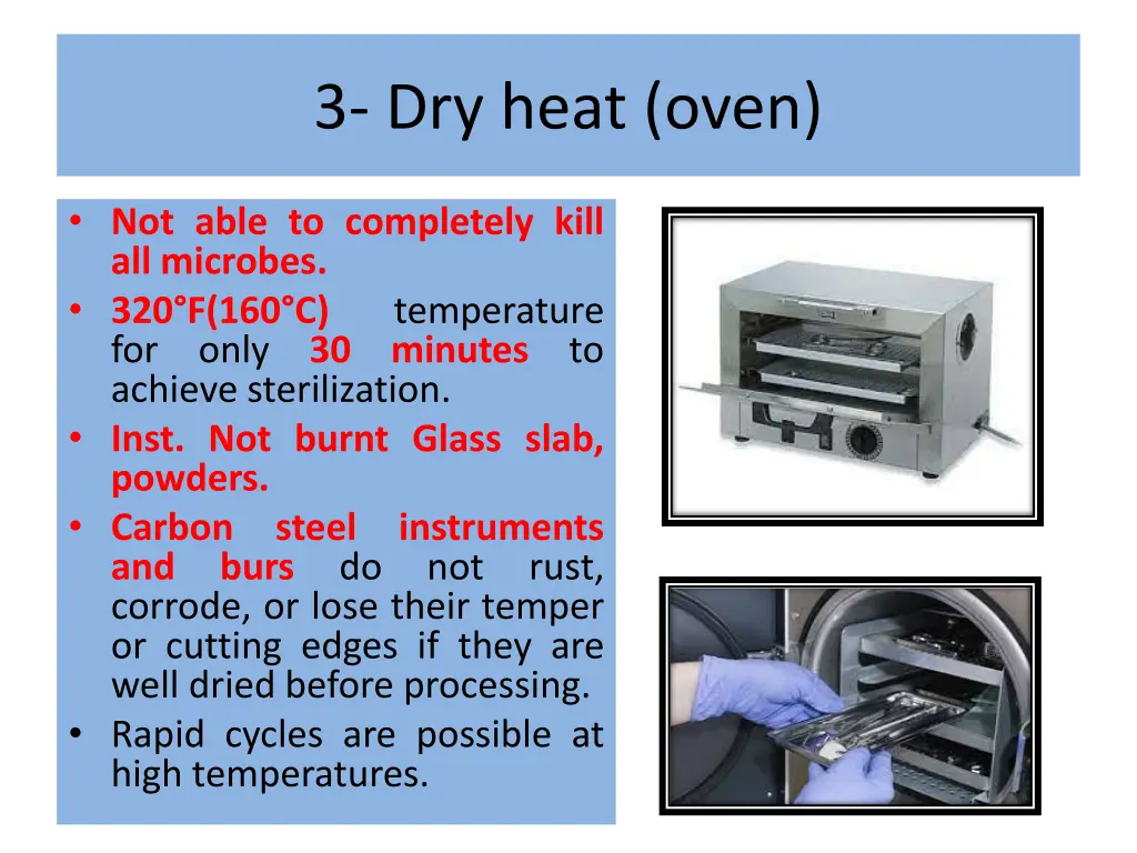 3 dry heat oven