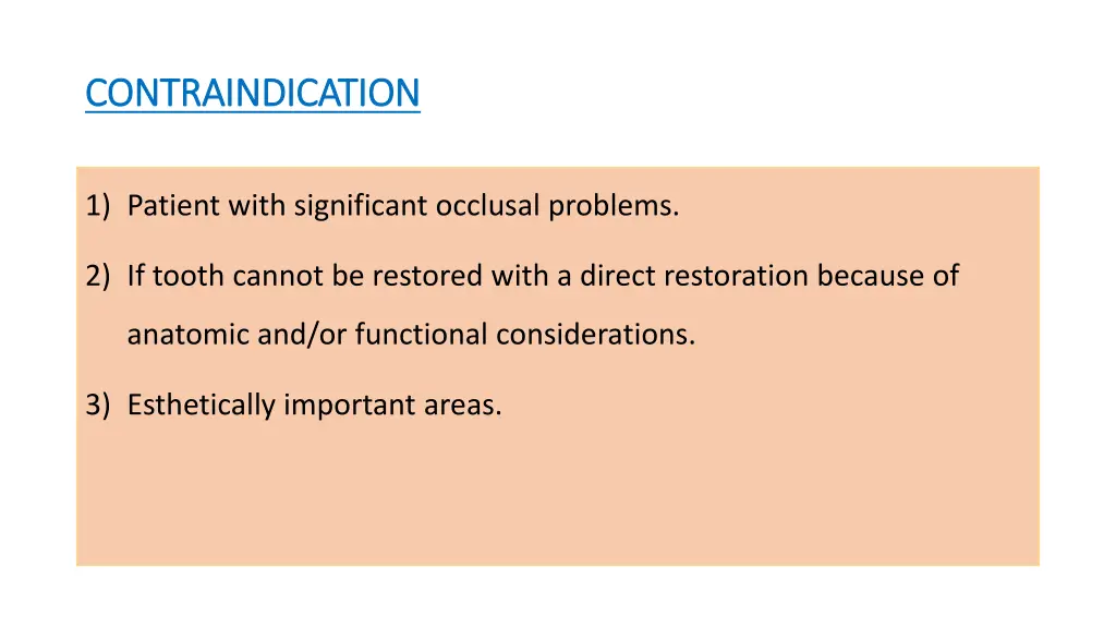 contraindication contraindication