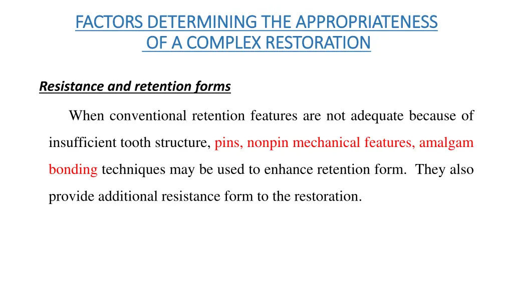 factors determining the appropriateness factors