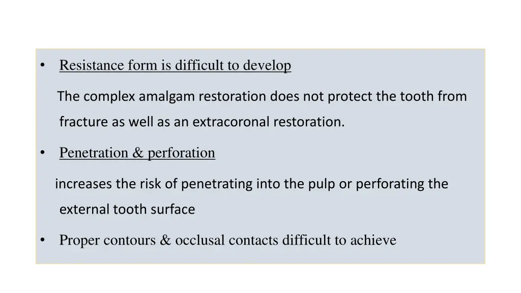 resistance form is difficult to develop