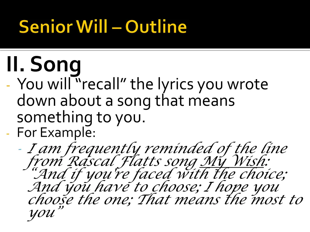 ii song you will recall the lyrics you wrote down