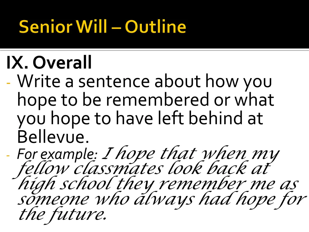 ix overall write a sentence about how you hope