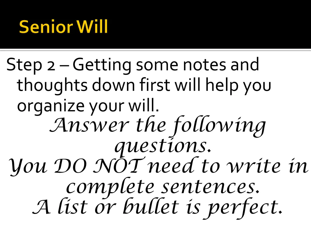 step 2 getting some notes and thoughts down first