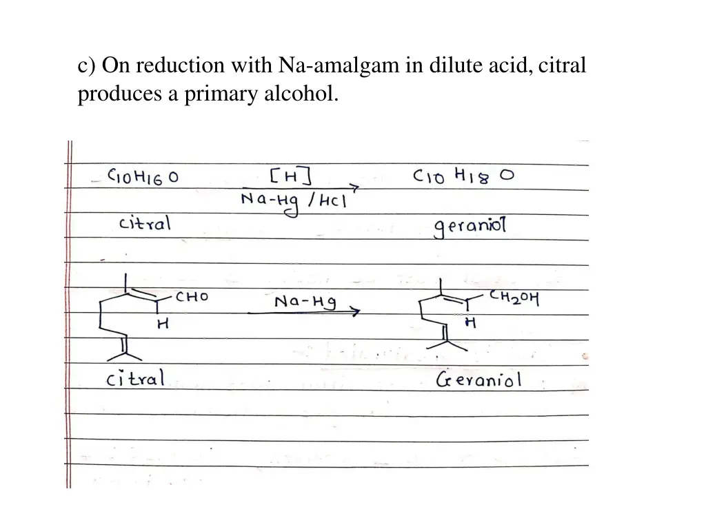 c on reduction with na amalgam in dilute acid