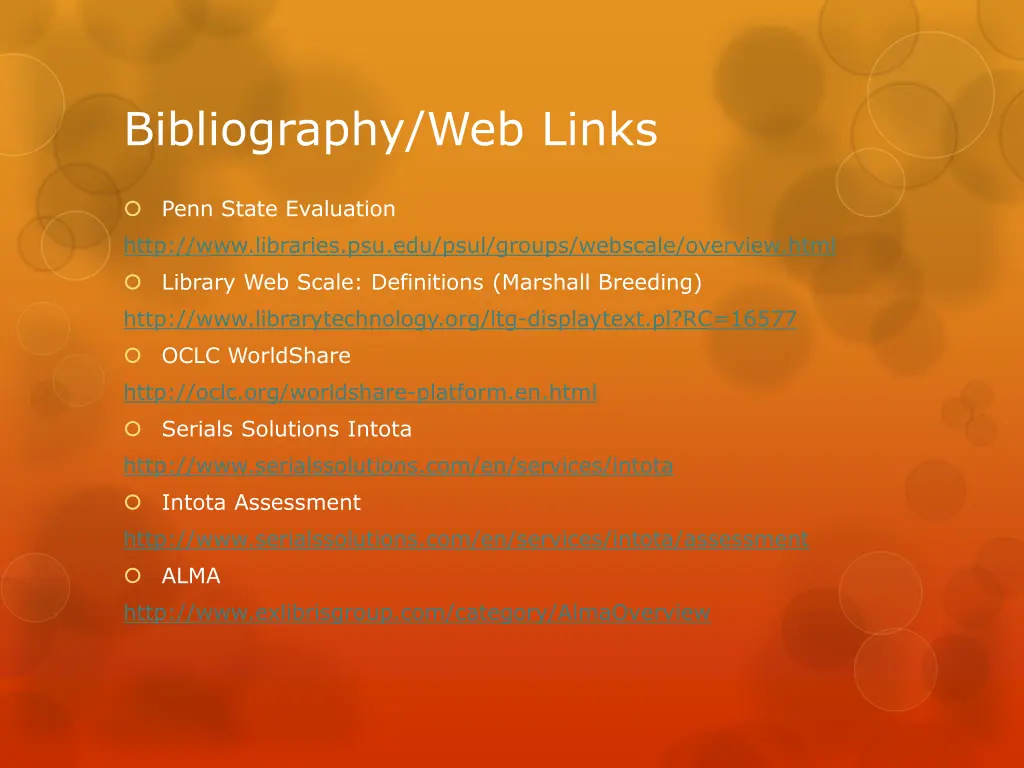 bibliography web links