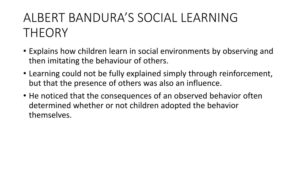 albert bandura s social learning theory