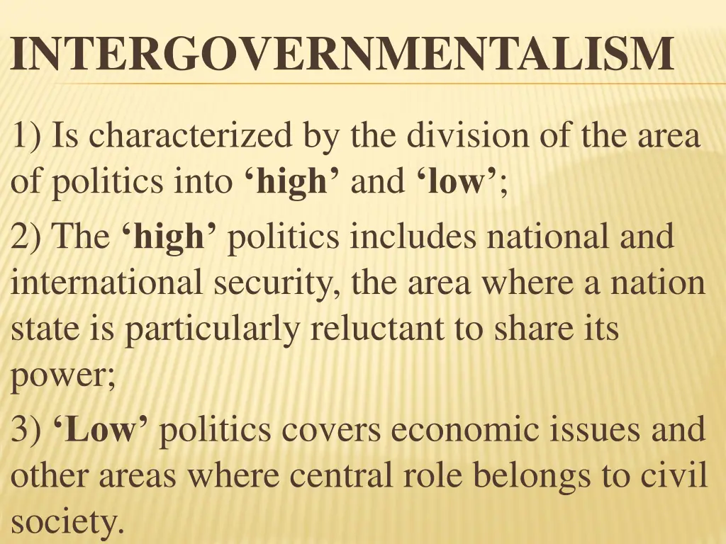 intergovernmentalism 1