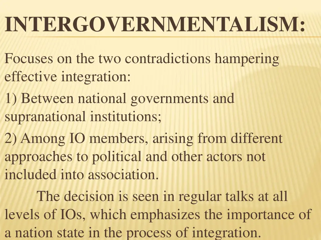 intergovernmentalism 2