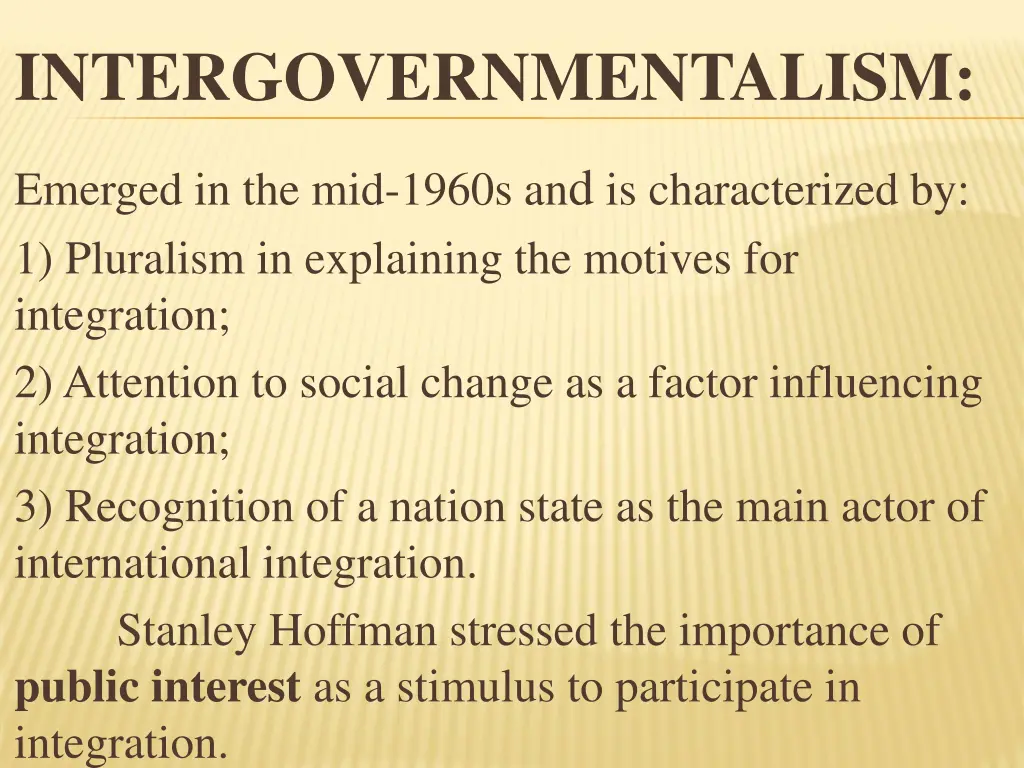 intergovernmentalism