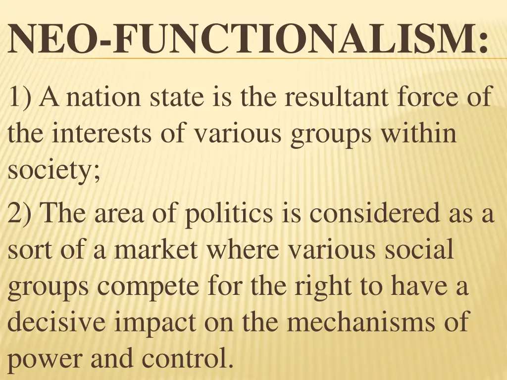 neo functionalism 1