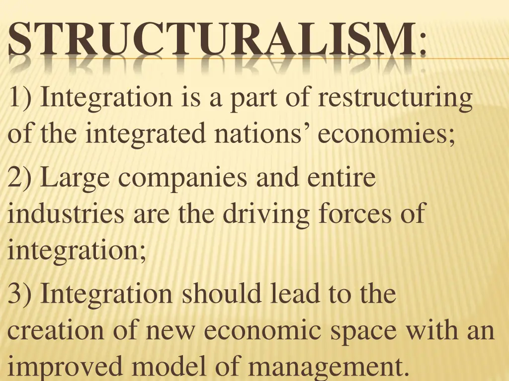 structuralism 1 integration is a part