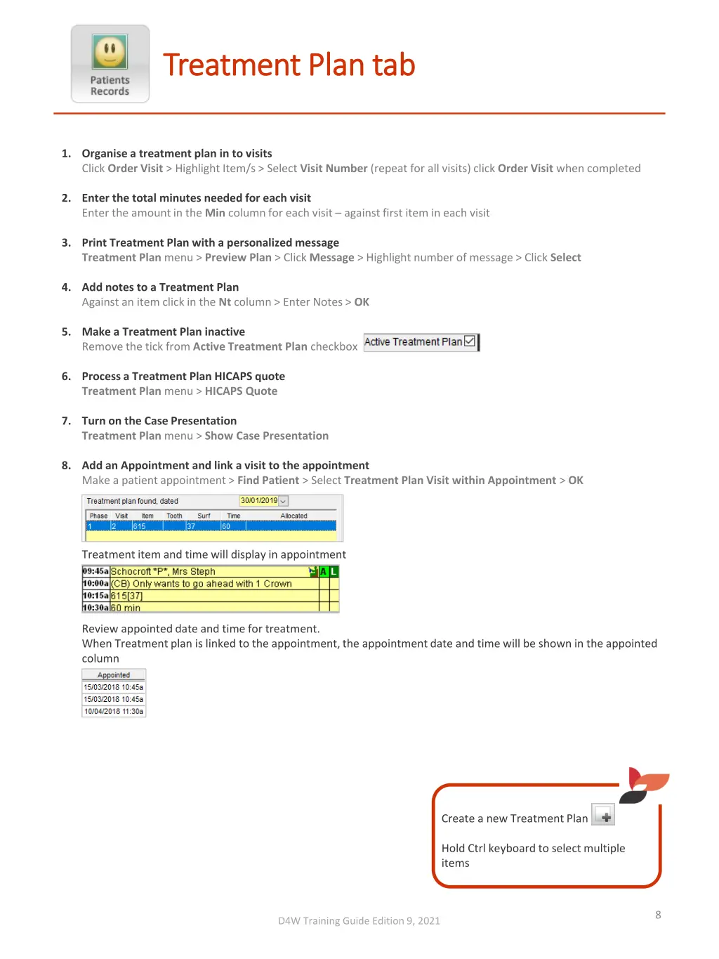 treatment plan tab treatment plan tab