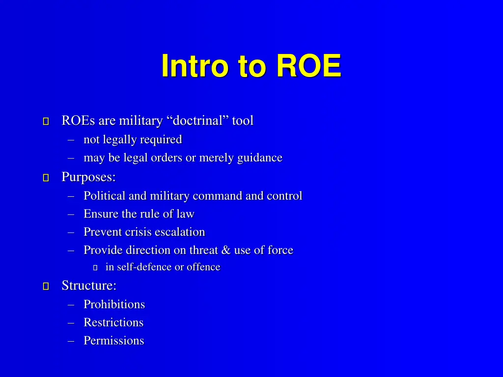 intro to roe