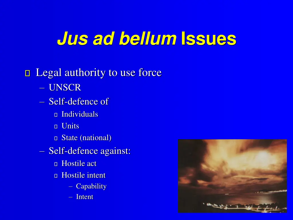 jus ad bellum issues