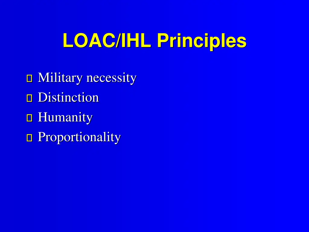 loac ihl principles