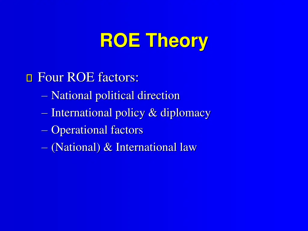 roe theory