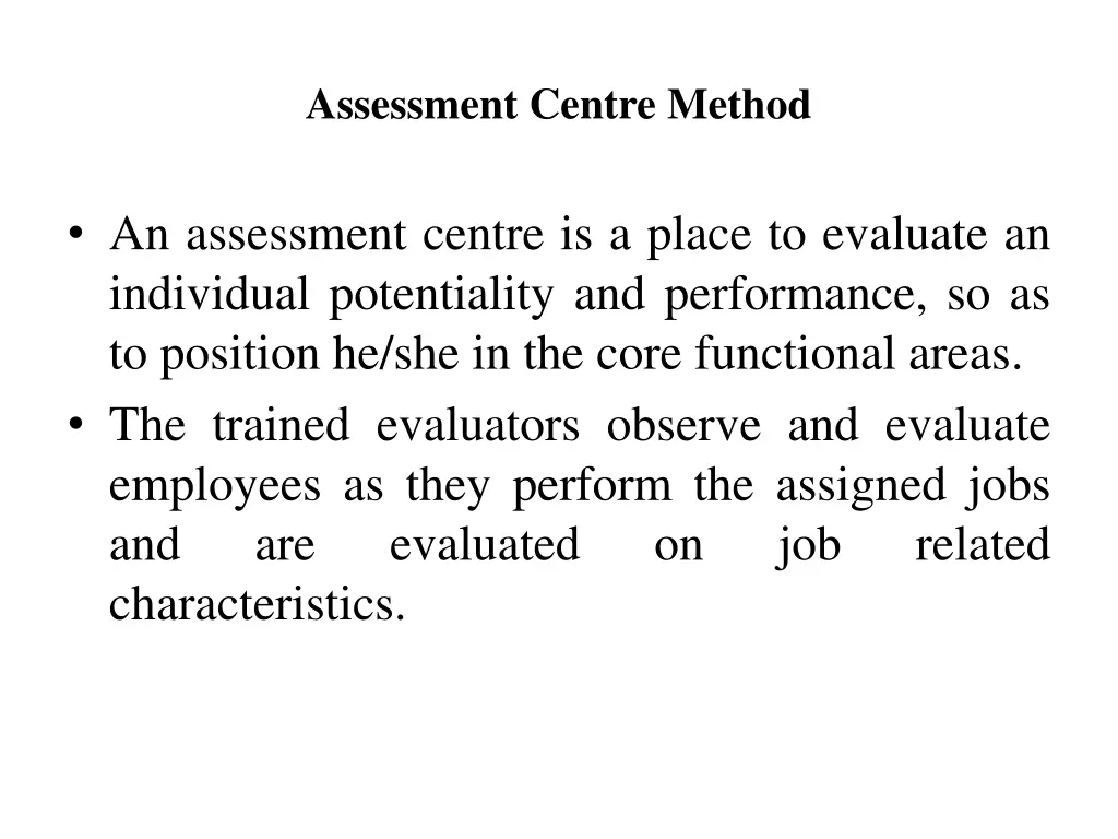 assessment centre method