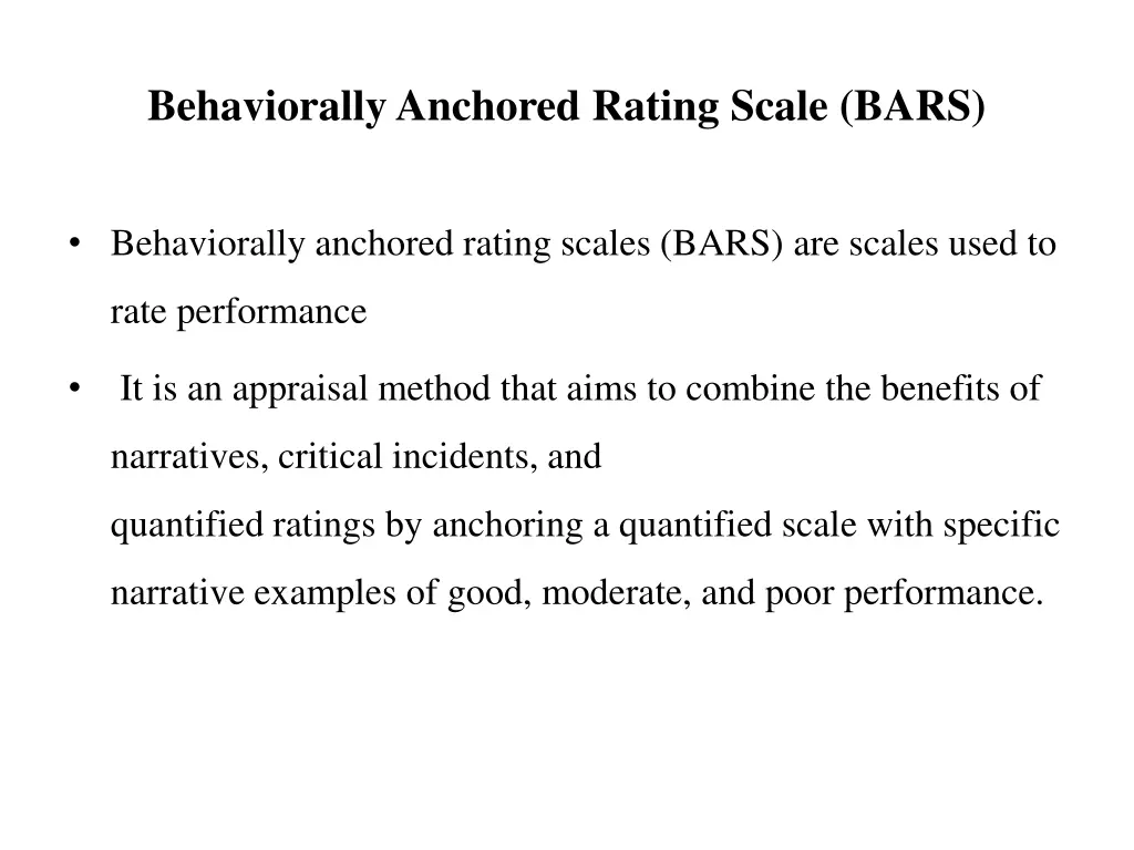 behaviorally anchored rating scale bars