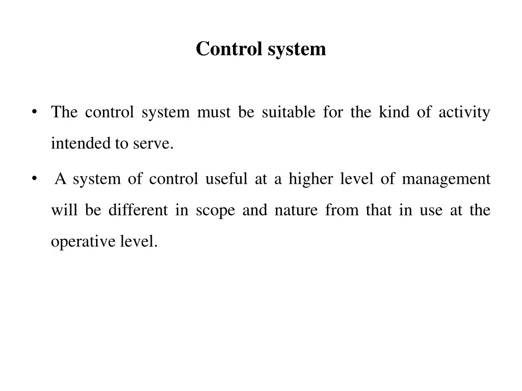 control system