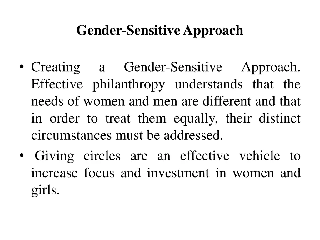 gender sensitive approach