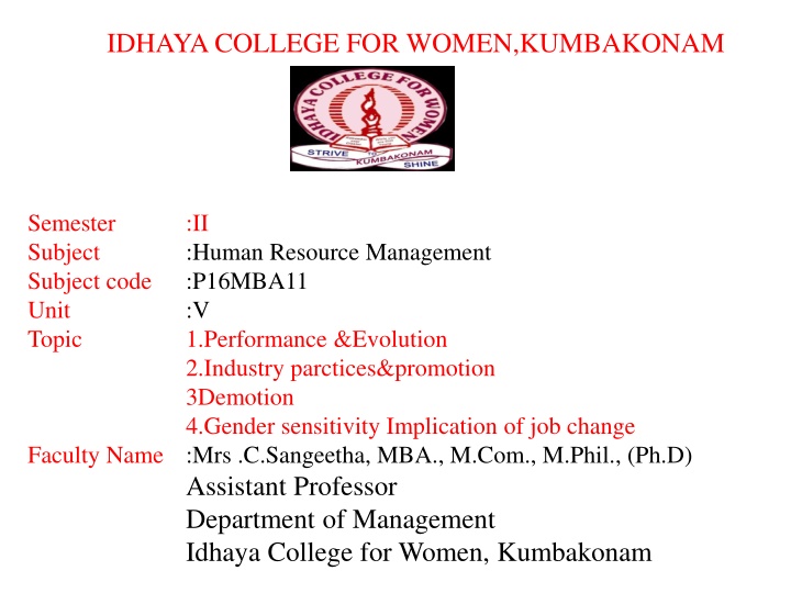 idhaya college for women kumbakonam