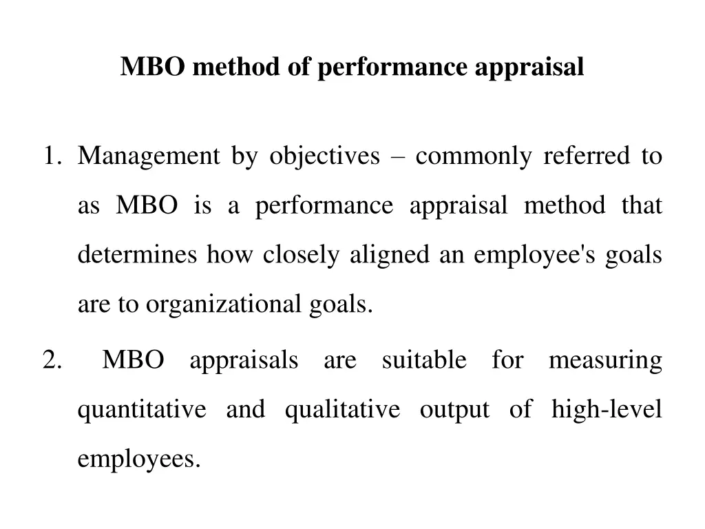 mbo method of performance appraisal