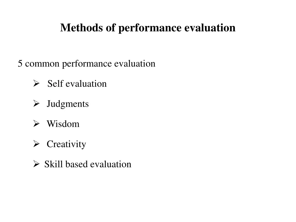 methods of performance evaluation 1