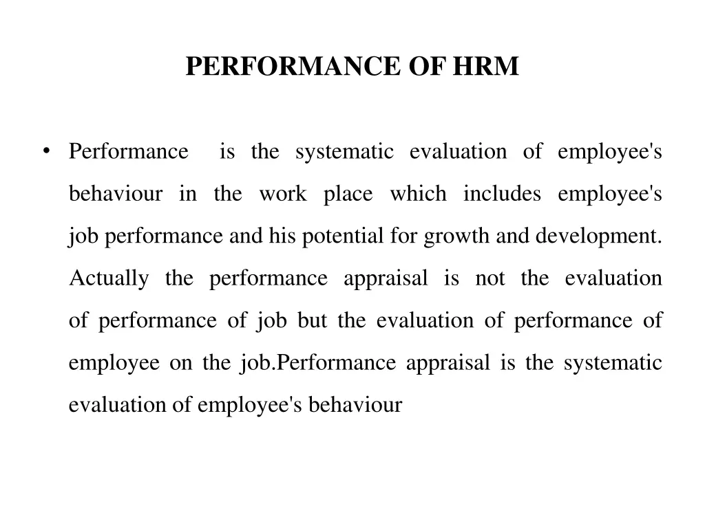 performance of hrm 1